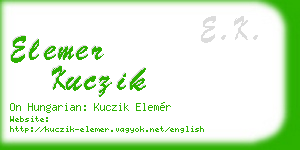 elemer kuczik business card